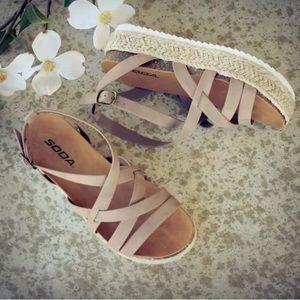 Criss-Cross Espadrille Platform Sandals